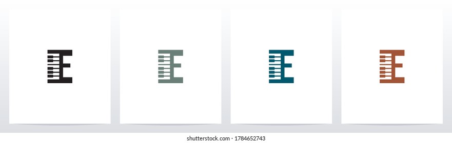 Piano Keys On Letter Logo Design E