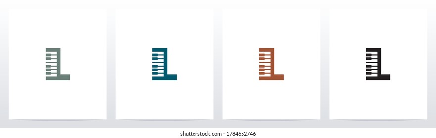 Piano Keys On Letter Logo Design L