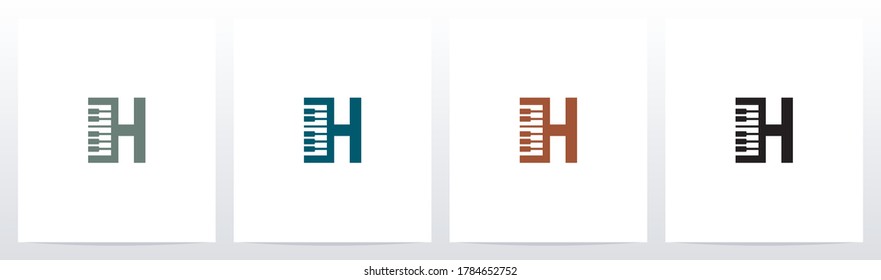 Piano Keys On Letter Logo Design H