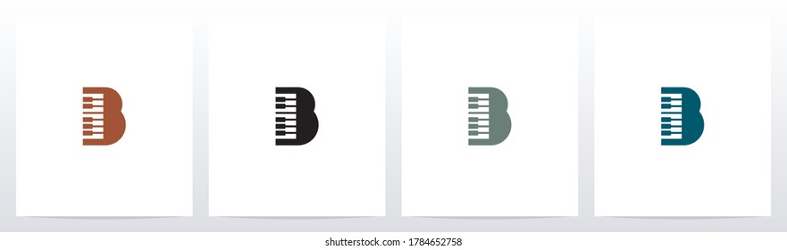 Piano Keys On Letter Logo Design B