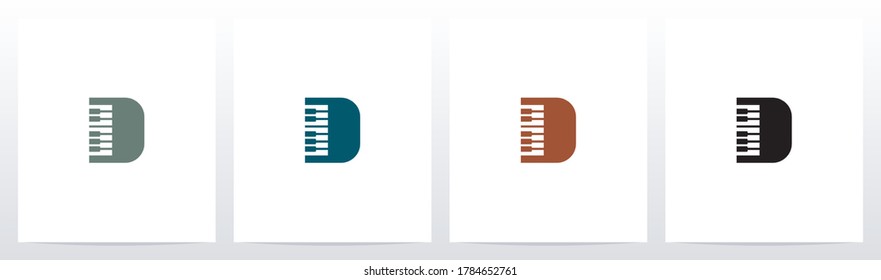 Piano Keys On Letter Logo Design D