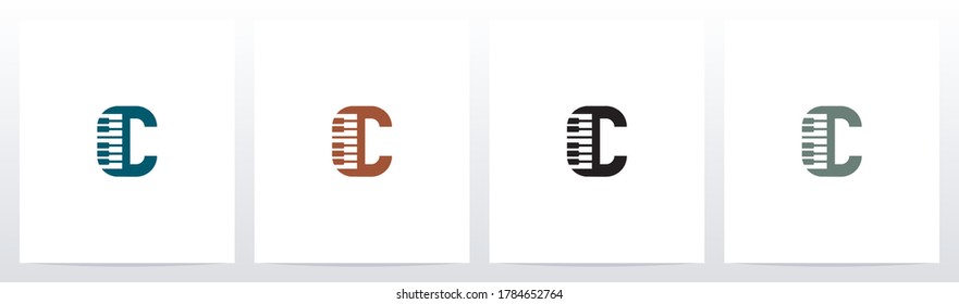 Piano Keys On Letter Logo Design C