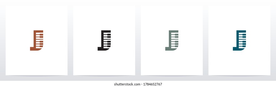 Piano Keys On Letter Logo Design J