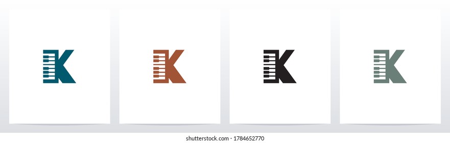 Piano Keys On Letter Logo Design K