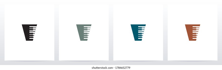 Piano Keys On Letter Logo Design V