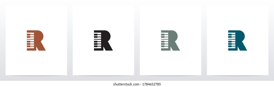 Piano Keys On Letter Logo Design R