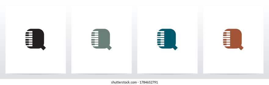 Piano Keys On Letter Logo Design Q