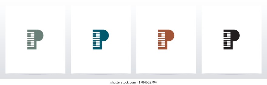 Piano Keys On Letter Logo Design P