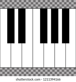 piano keys on a transparent background