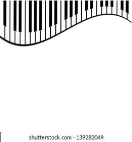 piano keys on a white background