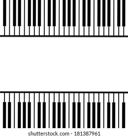 piano keys on a white background