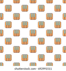 Piano keys pattern in cartoon style. Seamless pattern vector illustration