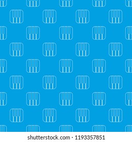 Piano keys pattern vector seamless blue repeat for any use
