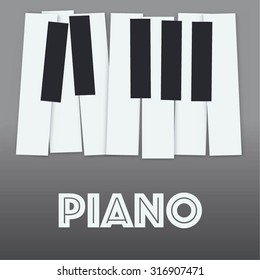 Piano keys picture on grey background
