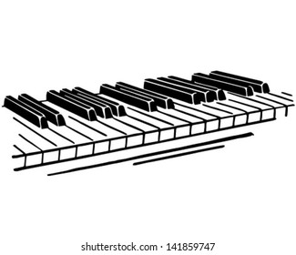 Piano Keys - Retro Clip Art Illustration