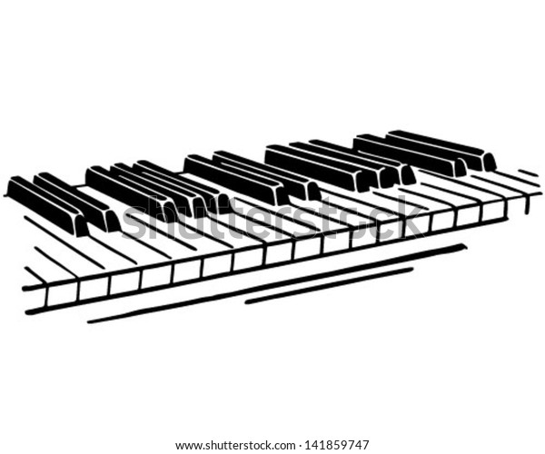 Piano Keys Retro Clip Art Illustration Stock Vector (Royalty Free ...