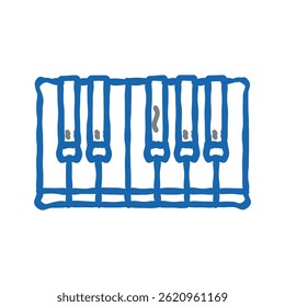 piano keys retro music doodle icon sketch vector. piano keys retro music sign. isolated symbol illustration