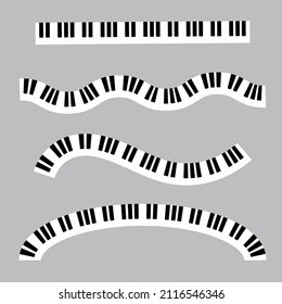 Señales de piano. Afiche de jazz. Educación cultural. Concepto musical. Diferentes figuras. Ilustración vectorial. Imagen de archivo.