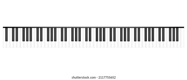 Piano Keys Sign. Music Concept. Jazz Poster. Line Art. Culture Education. Flat Symbol. Vector Illustration. Stock Image. 