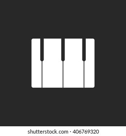 Piano keys sign  simple icon on background