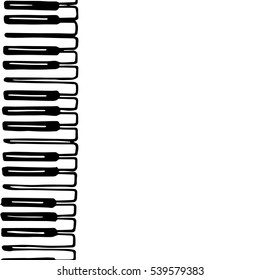 Piano Keys Sketch. Vector Illustration. 