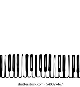 Piano Keys Sketch. Vector Illustration. 