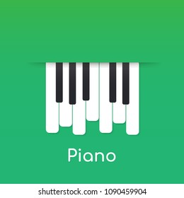 Piano keys vector flat logo, piano play emblem, piano keyboard. Vector stock illustration. 