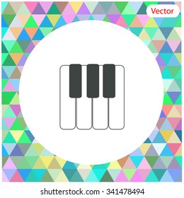 Piano keys vector icon.