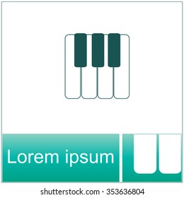 Piano keys vector icon.