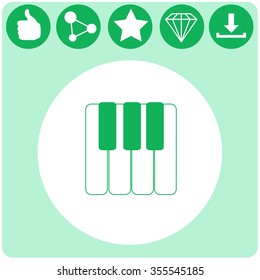 Piano keys vector icon.