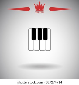 Piano keys vector icon.