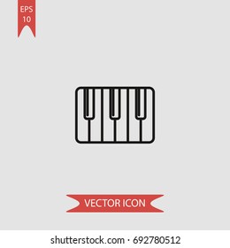 Piano keys vector icon, illustration symbol
