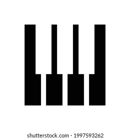 Icono vectorial de las teclas de piano, aislado en fondo blanco