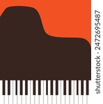 piano keys vector illustration. Piano background vector illustration. Jazz music festival poster template design