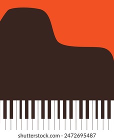 Ilustración vectorial de teclas de piano. Ilustración vectorial de fondo de piano. Jazz festival de música poster diseño de Plantilla