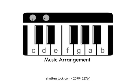piano keys vector isolated on white background, fingerboard sign, music symbol. Simple piano.