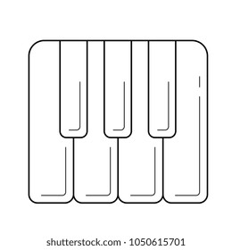 Icono de línea vectorial de teclas de piano aislado en fondo blanco. Icono de línea de teclas de piano para infografía, sitio web o aplicación. Icono diseñado en un sistema de cuadrícula.