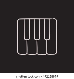 Piano keys vector sketch icon isolated on background. Hand drawn Piano keys icon. Piano keys sketch icon for infographic, website or app.