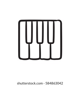Piano keys vector sketch icon isolated on background. Hand drawn Piano keys icon. Piano keys sketch icon for infographic, website or app.