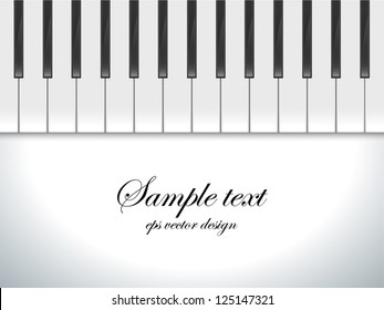  Piano keys viewed, vector background