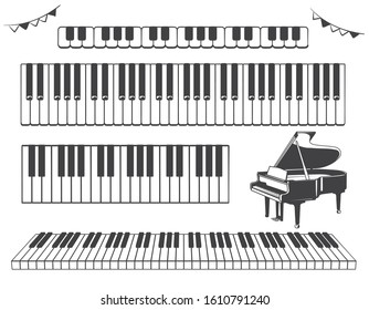 Piano keys for your design. Vector illustration.