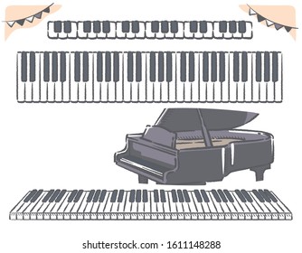 Piano keys for your design. Vector illustration.