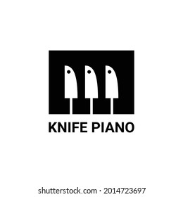 Piano und Knife .Einzigartiges Design doppelte Bedeutung Logo Kombination.