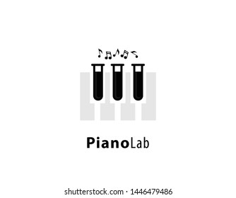 Piano lab design white background