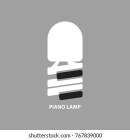 piano lamp logo vector