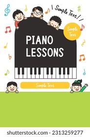 Piano Lessons Flyer Template with Children