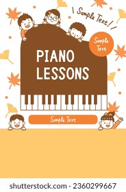 Piano Lessons Flyer Template with Children