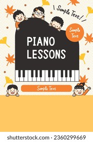 Piano Lessons Flyer Template with Children