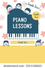 Piano Lessons Flyer Template with Kids