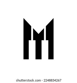 piano letter m musical instrument equipment logo design